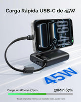 Baseus Cargador portátil de 10000mAh 45W Power Bank y cargador de A...