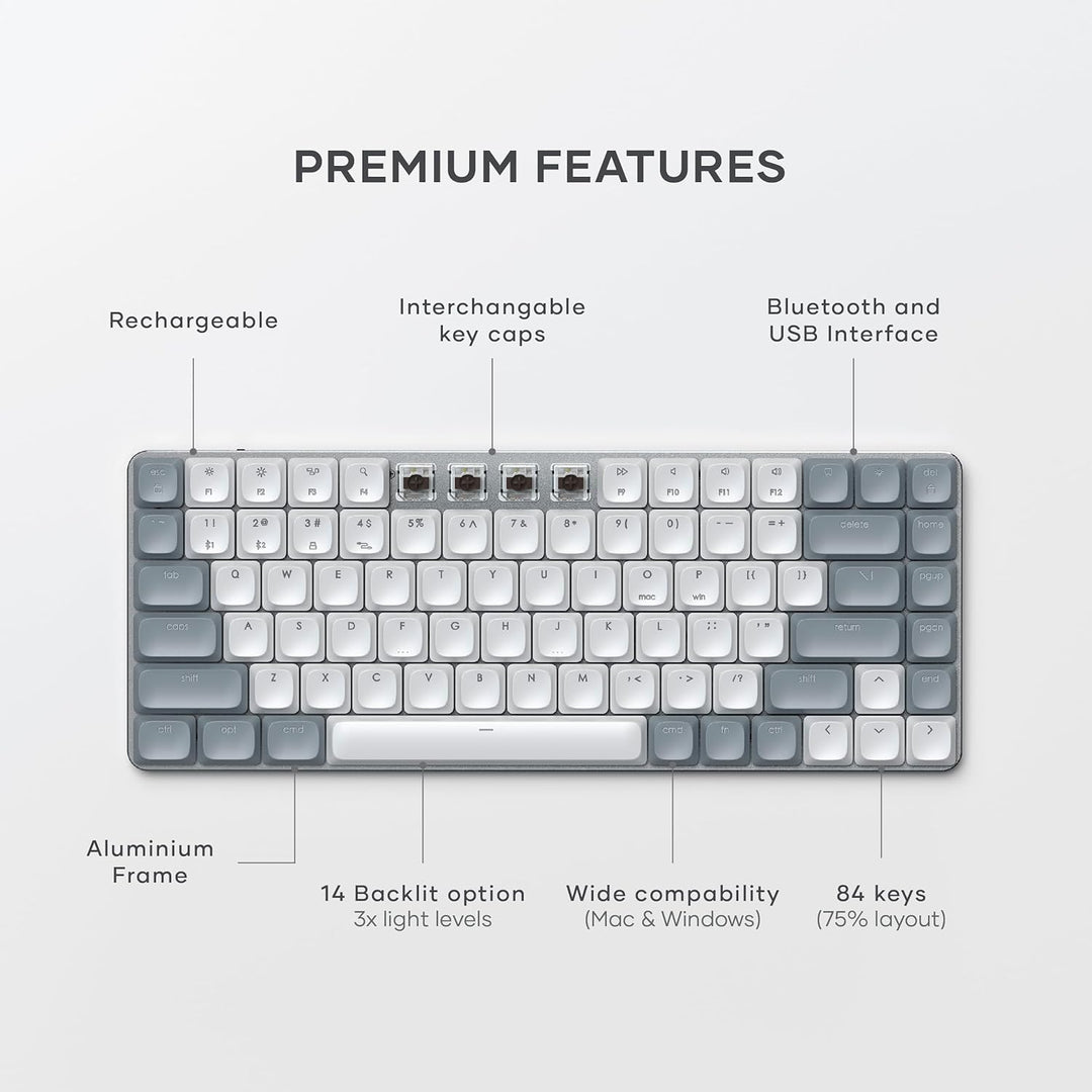 Satechi SM1 - Teclado mecánico 75% para Mac y Windows, teclado Blue...