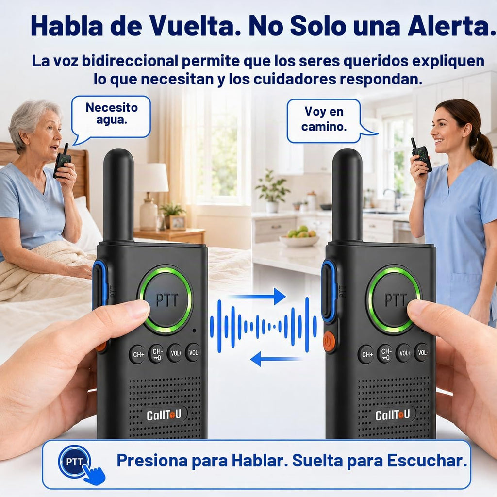 CallToU 2 Way Intercom para Monitoreo de Personas Mayores, Intercomunicadores Inalámbricos para el Hogar