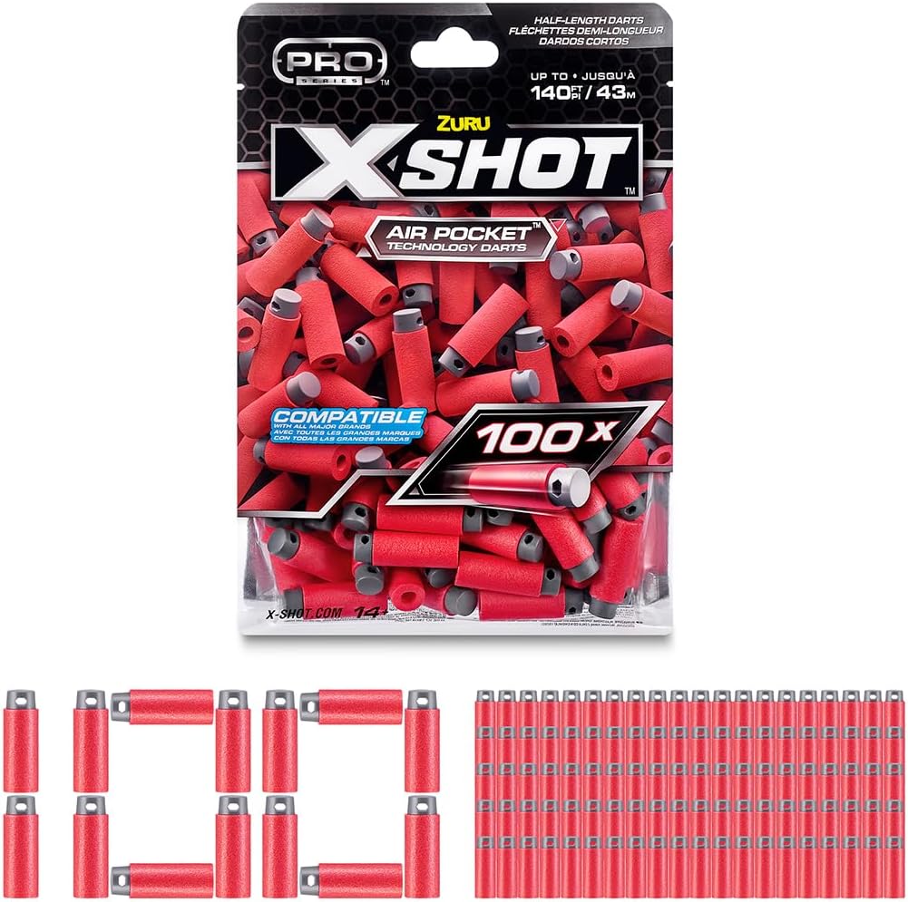 Zuru X-Shot Pro Series - Paquete de recambio de dardos de longitud media (100 dardos)