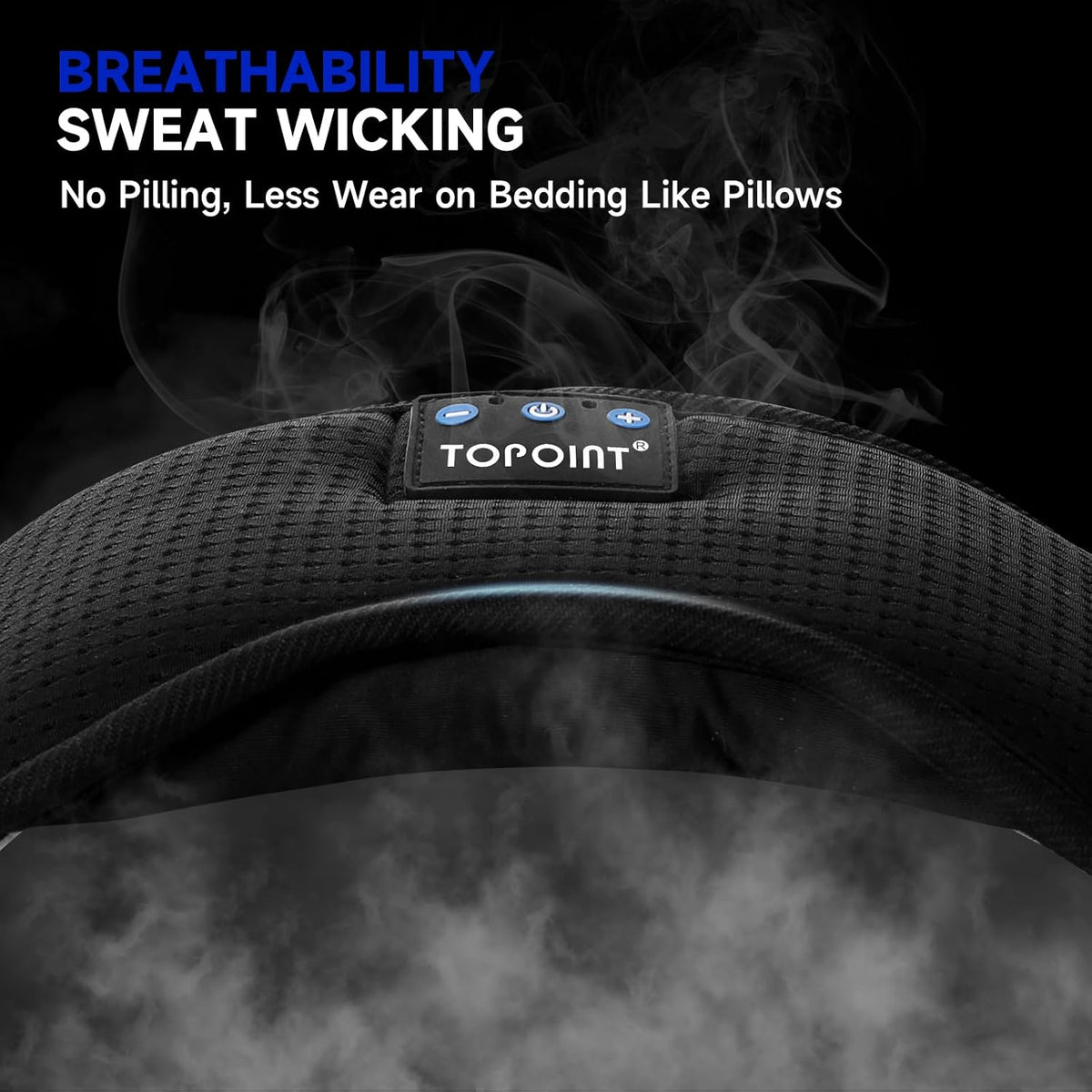 TOPOINT Máscara para dormir con auriculares Bluetooth, máscara de ojos de seda transpirable para dormir para hombres y mujeres, máscara para dormir Bluetooth con bloqueo total con altavoces, micrófono