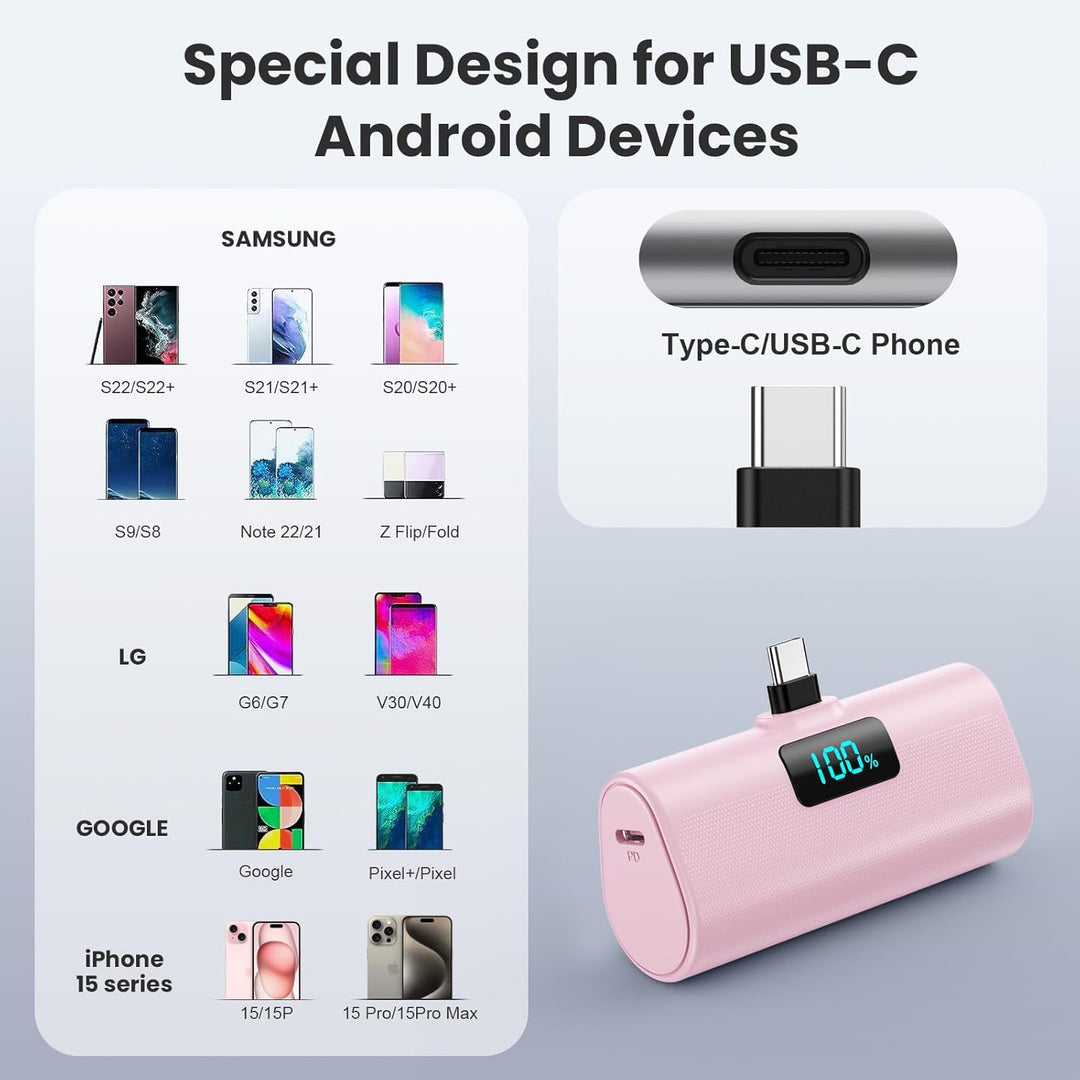 [Paquete de 2] Cargador portátil pequeño de 5200 mAh, banco de ener...