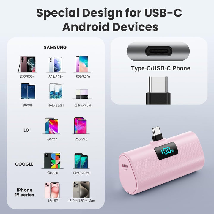 [Paquete de 2] Cargador portátil pequeño de 5200 mAh, banco de ener...