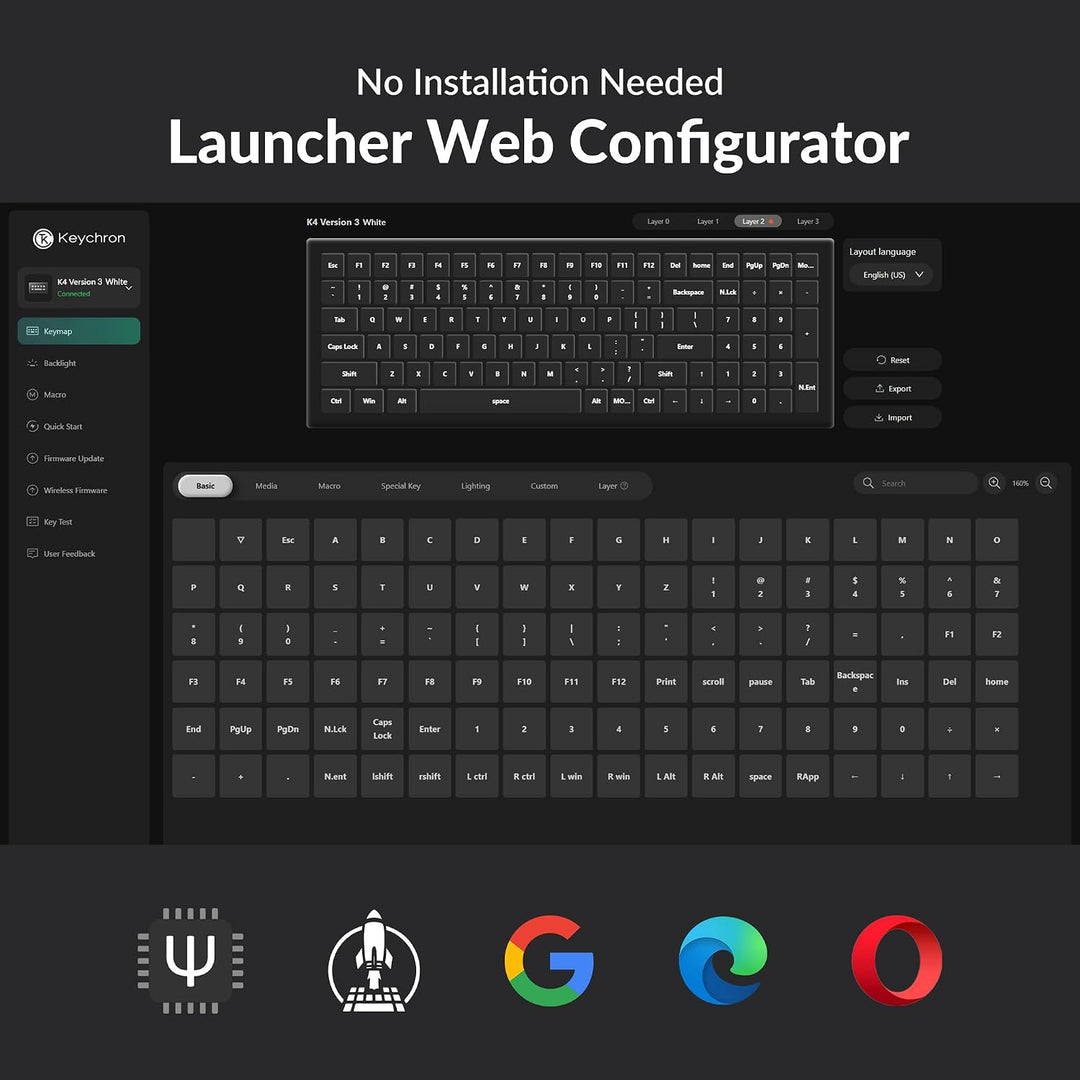 Keychron K4 96% Layout QMK Teclado Mecánico con Opciones Inalámbric...