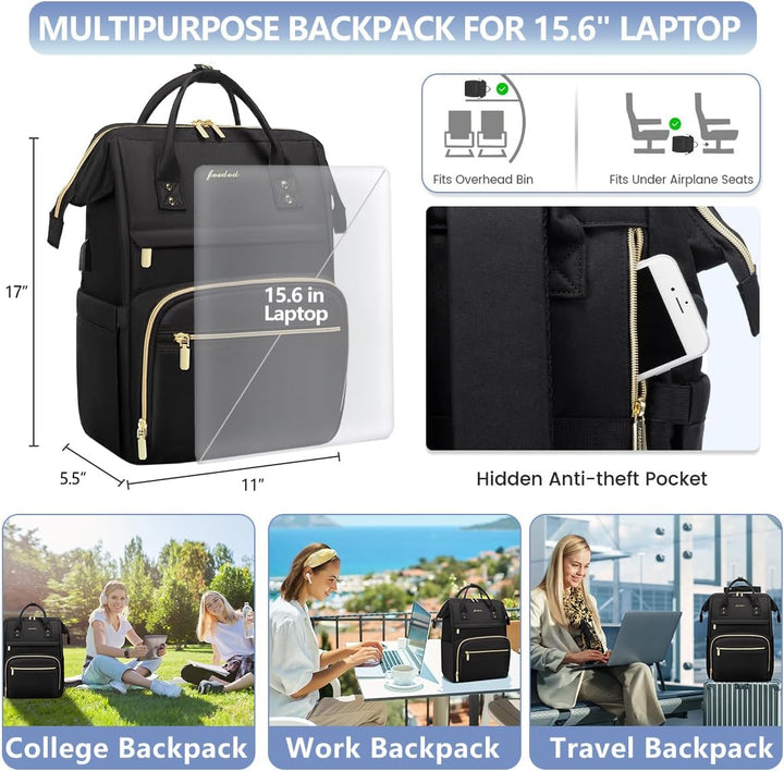Focdod Mochila para mujer de 15.6 pulgadas, mochila para computador...