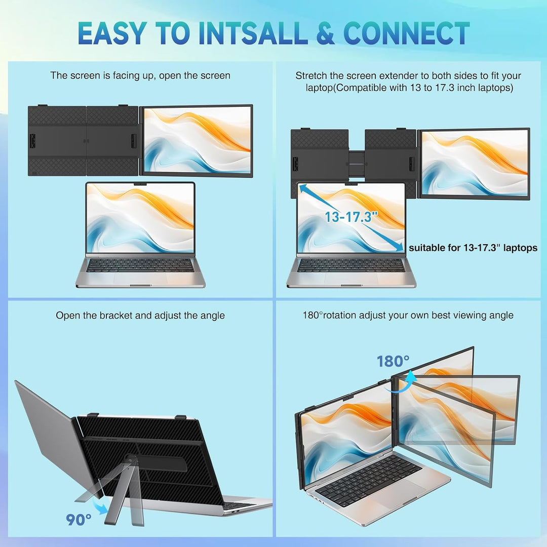 siaviala Extensor de pantalla para laptop, monitor portátil ultrafi...