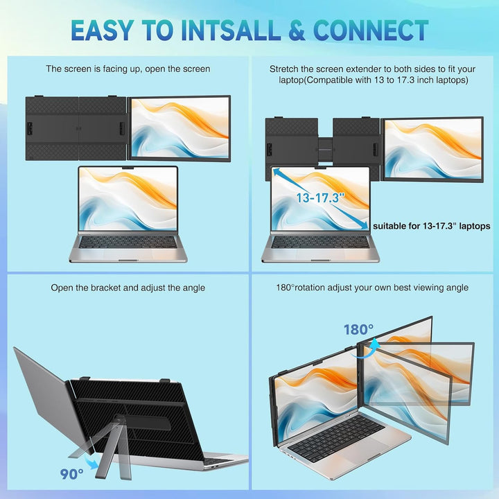 siaviala Extensor de pantalla para laptop, monitor portátil ultrafi...