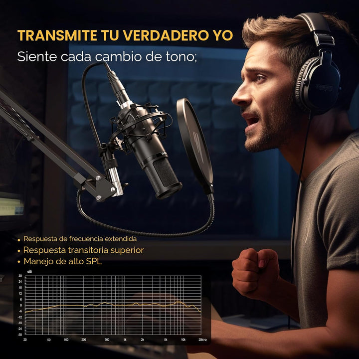 MAONO Micrófono de condensador XLR, micrófono de grabación de estud...