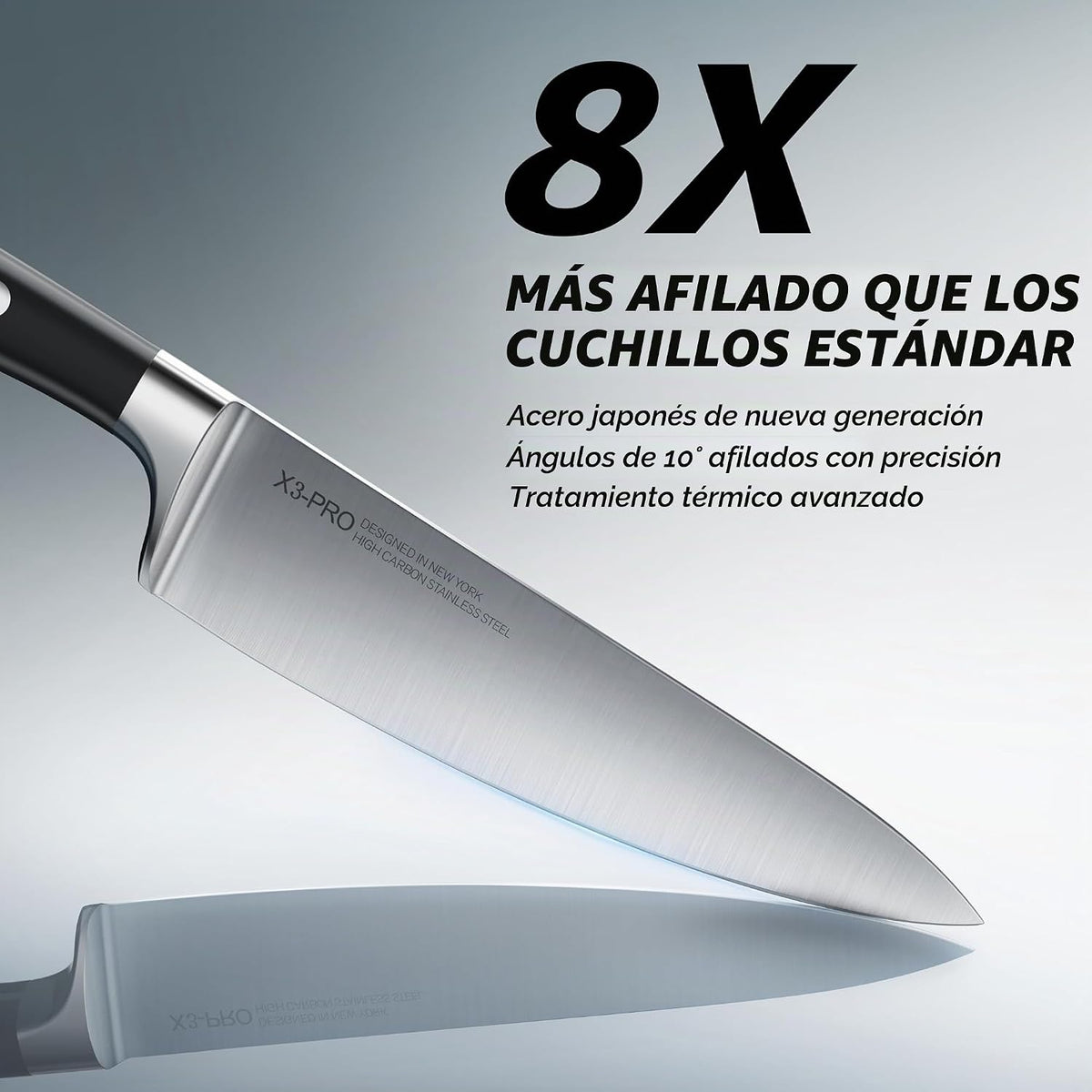 KnifeSaga - Juego de cuchillos de cocina japoneses de 15 piezas, afilado, profesional
