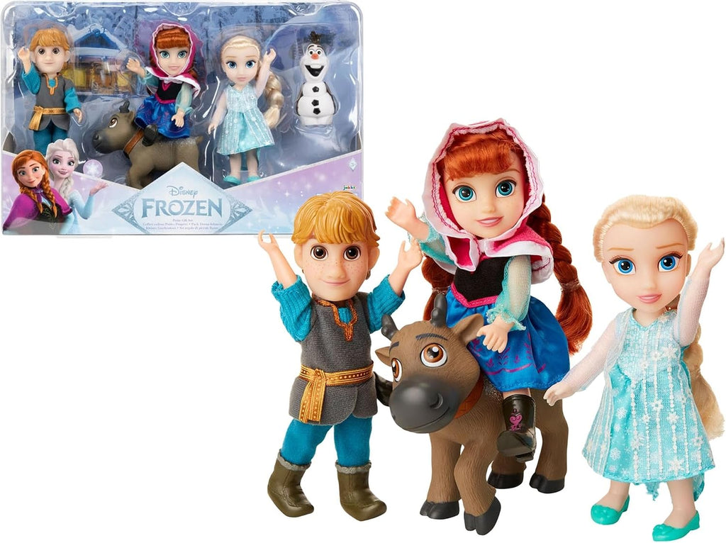 Disney Frozen Deluxe - Set de regalo de muñecas pequeñas, incluye a Anna, Elsa, Kristoff, Sven y Olaf. Las muñecas miden aproximadamente 15 cm de alto - ¡Perfecto para cualquier fan de Frozen!