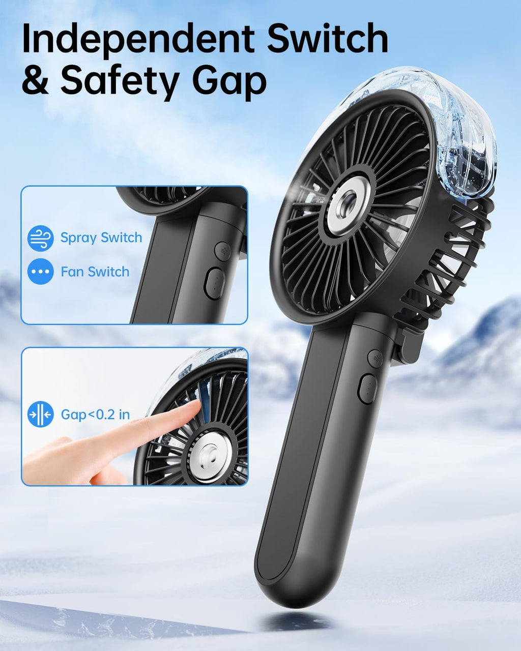 SWEETFULL Ventilador portátil de niebla - Ventilador personal de ma...