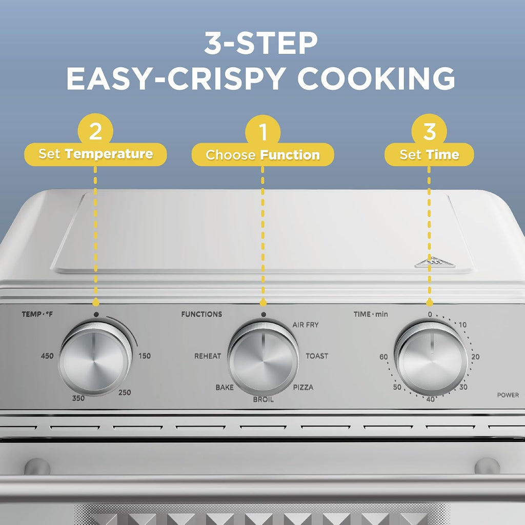Freidora de aire Midea Neo - Combo de horno tostador, 21.1 cuartos de galón, acero