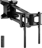 MOUNT-IT! Soporte de pared motorizado para TV con chimenea | Soporte de montaje de mantel eléctrico desplegable con control remoto, capacidad de peso de hasta 77 libras, altura ajustable, giratorio, compatible con VESA 600 x 400