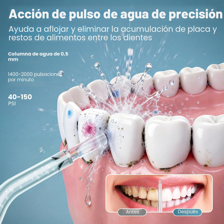 Onlyone - Irrigador dental con presión de agua ajustable para el cu...