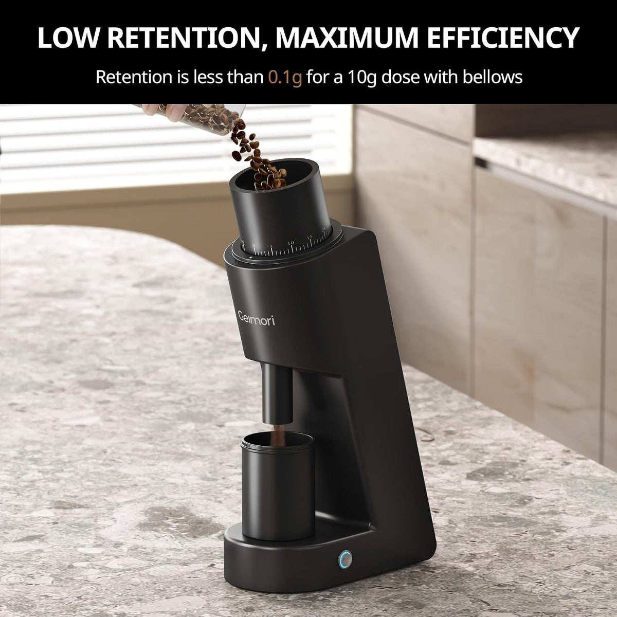 Geimori GU38 - Molinillo de café para espresso y goteo, rebabas cónicas