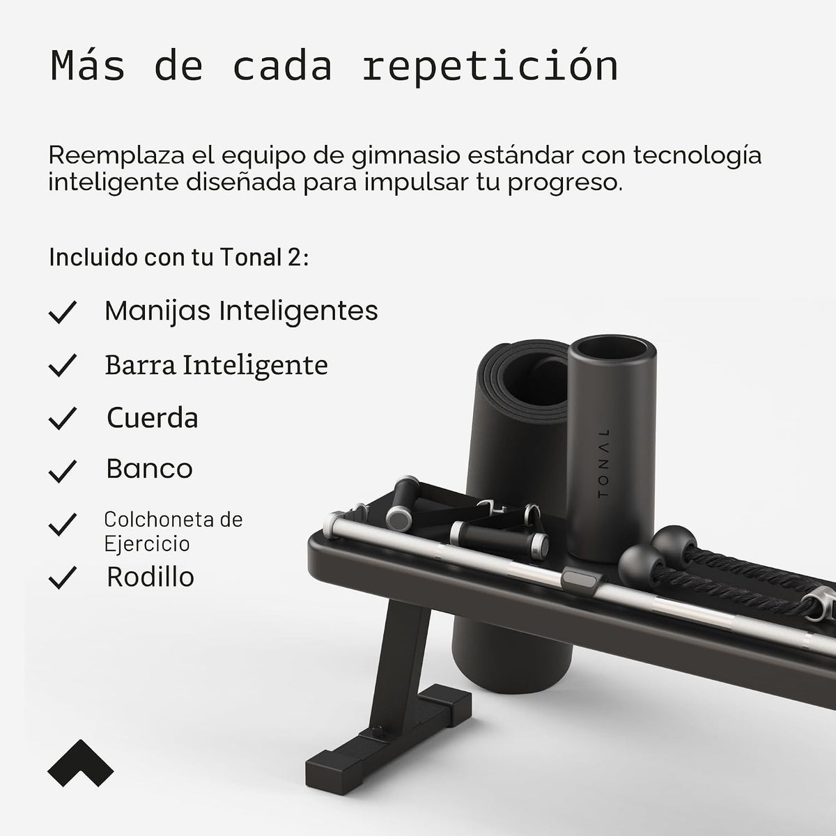 Tonal Sistema inteligente de gimnasio en casa 2: entrenamiento de fuerza alimentado por IA y máquina de cable inteligente con diseño montado en la pared, resistencia adaptativa de 250 libras