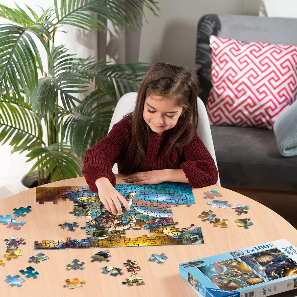 Ravensburger - Espacio - Paquete de 2 rompecabezas de 100 piezas - Piezas XXL para un montaje más fácil - Imágenes espaciales impresionantes y atrevidas - Planetas y más - Calidad premium - Regalo