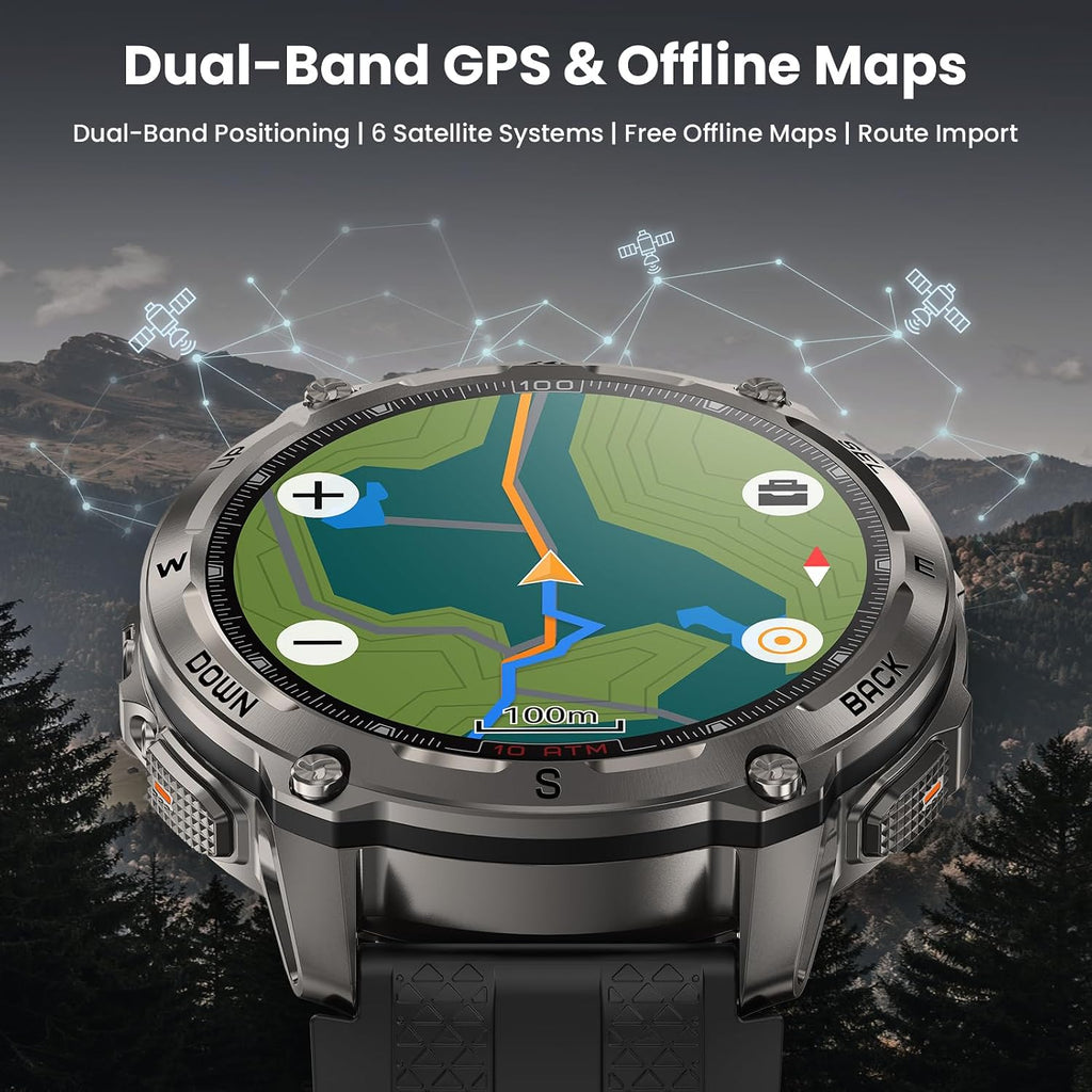 KOSPET Reloj inteligente Tank T4 Special Edition, GPS de doble banda, mapas