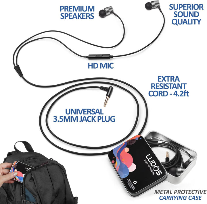 LUDOS OMNITONE Auriculares con cable in-Ear, 5 años de garantía, au...