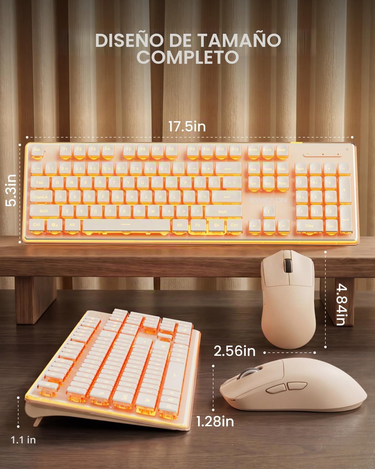SEUNKWANG EWEADN V3 Teclado y Ratón Inalámbrico con Retroiluminació...