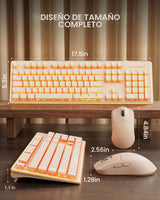 SEUNKWANG EWEADN V3 Teclado y Ratón Inalámbrico con Retroiluminació...