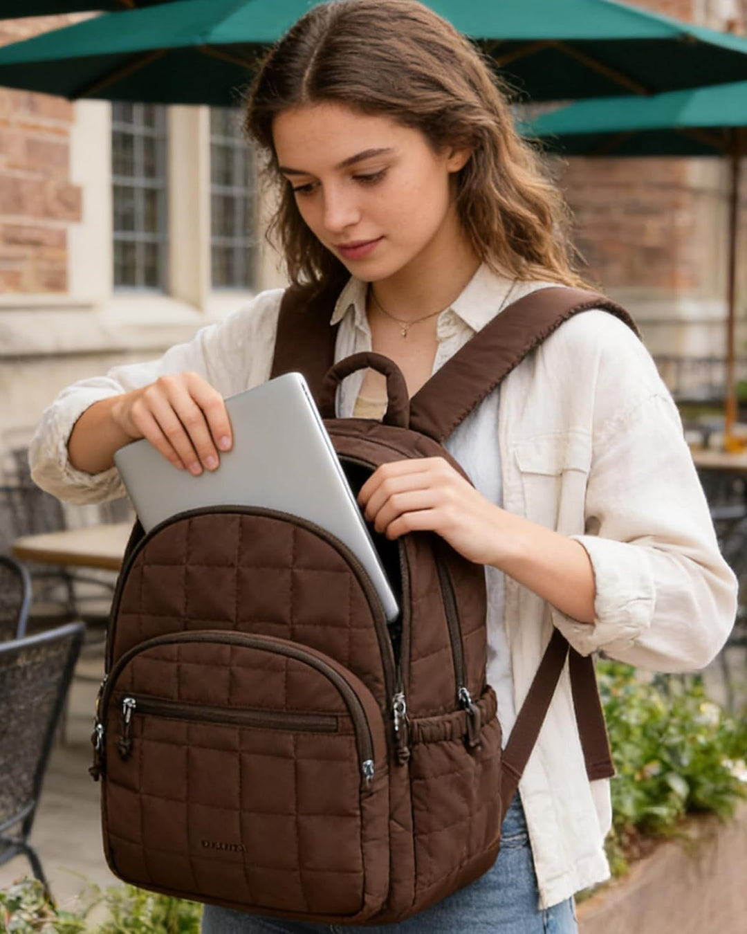 BAGSMART Mochila para portátil universitaria, mochila de viaje para...