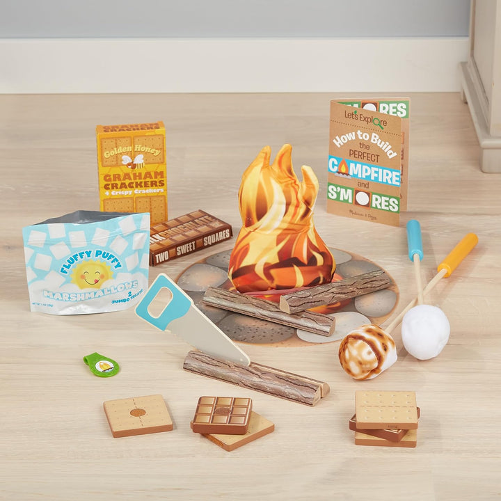 Melissa &amp; Doug: set de juego de fogata S\u2019mores con comida...