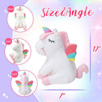 Peluche de unicornio de 12 pulgadas con luces LED coloridas de noche que brillan en cumpleaños, Día del Niño, Día de San Valentín, regalos para niñas y niños pequeños