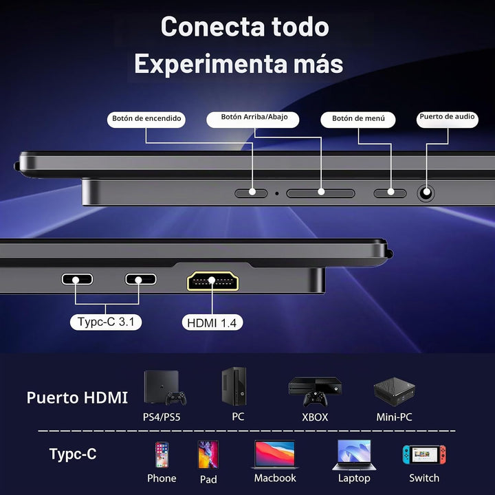 InnoView - Monitor portátil grande de 23.8 pulgadas 2K 100Hz ∆E<...