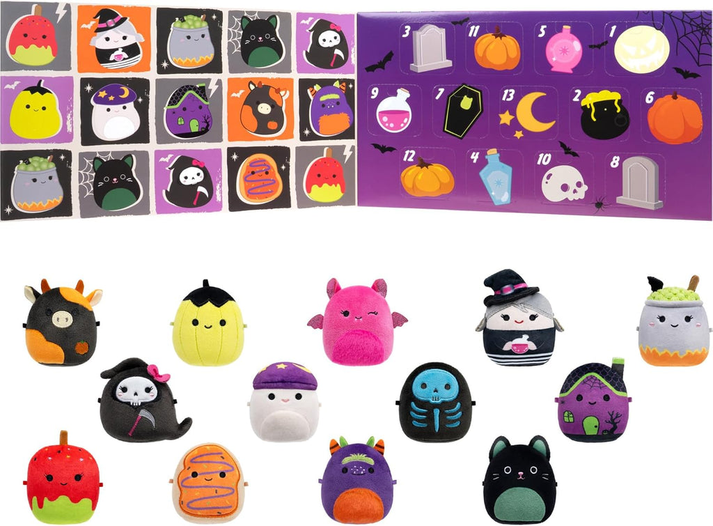 Squishmallows Calendario de cuenta regresiva de Halloween original de Micromallows 13 unidades de felpa
