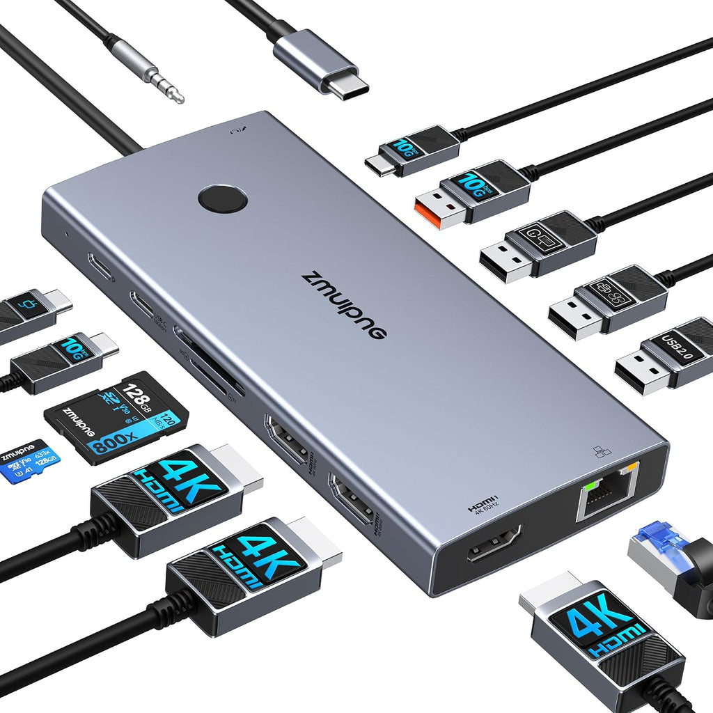 Estación de acoplamiento del ordenador portátil 3 monitores HDMI