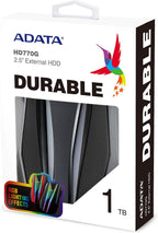 ADATA HD770G 1TB RGB USB 3.2 IP68 impermeable a prueba de gotas a prueba de polvo externo portátil HDD negro (AHD770G-1TU32G1-CBK)
