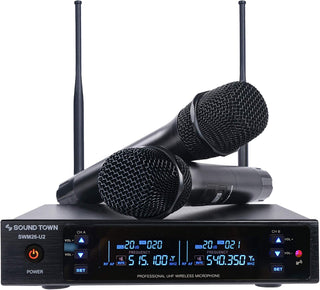 Sistema Sound Town de micrófono inalámbrico UHF de metal de 200 can...