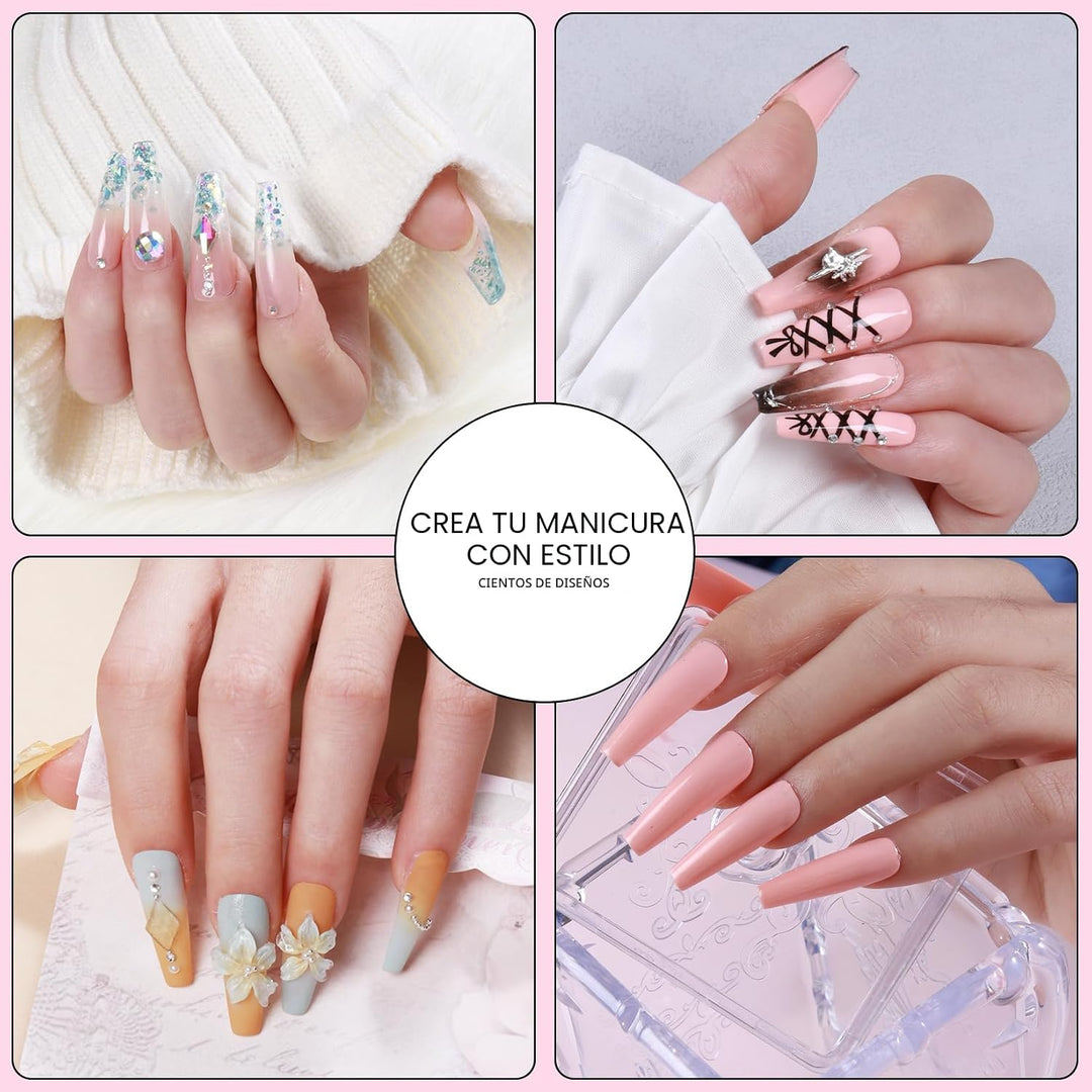 Kit de uñas acrílicas con todo: juego para principiantes con taladr...