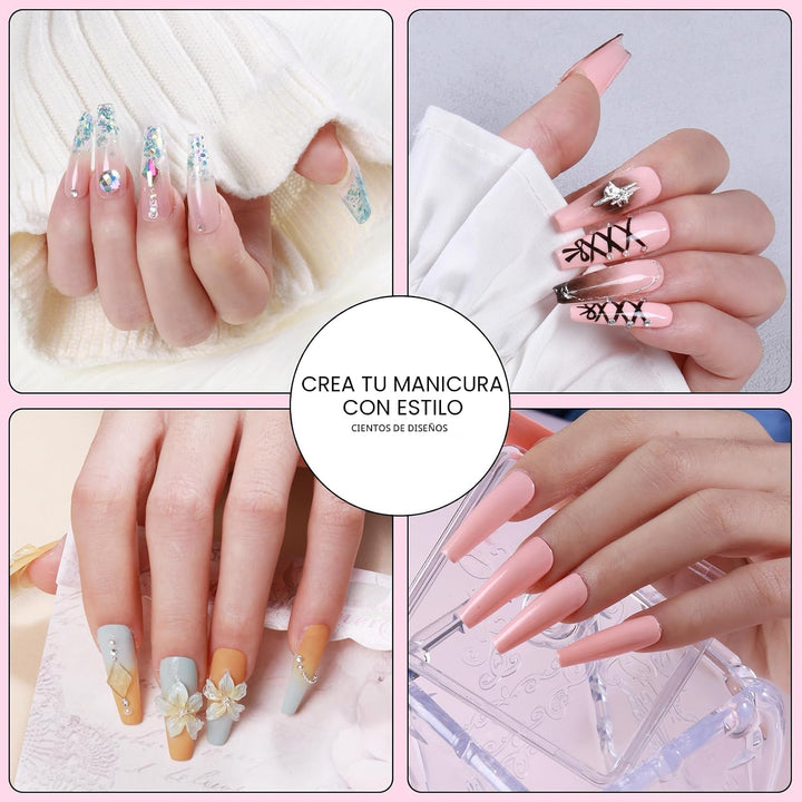 Kit de uñas acrílicas con todo: juego para principiantes con taladr...