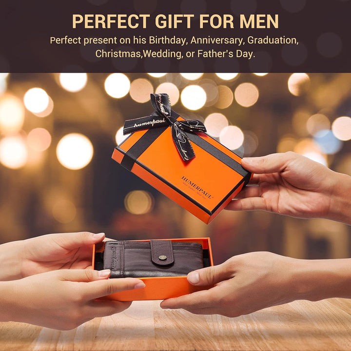 gzcz Billeteras de cadena RFID para hombre, cartera de cuero genuin...