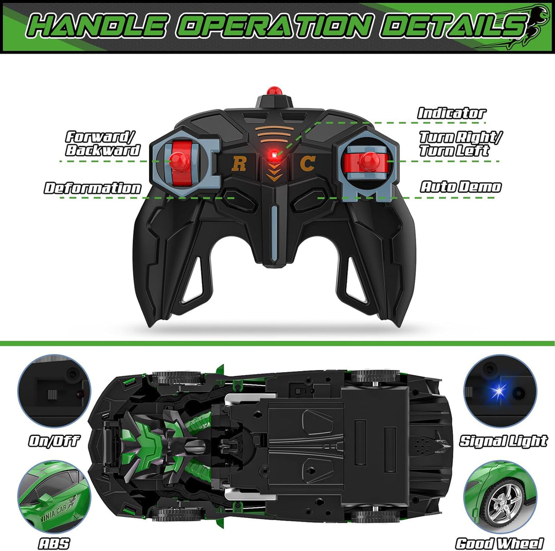 BLUEJAY Transform RC Cars para niños de 4-7 y 8-12 años, auto robot...