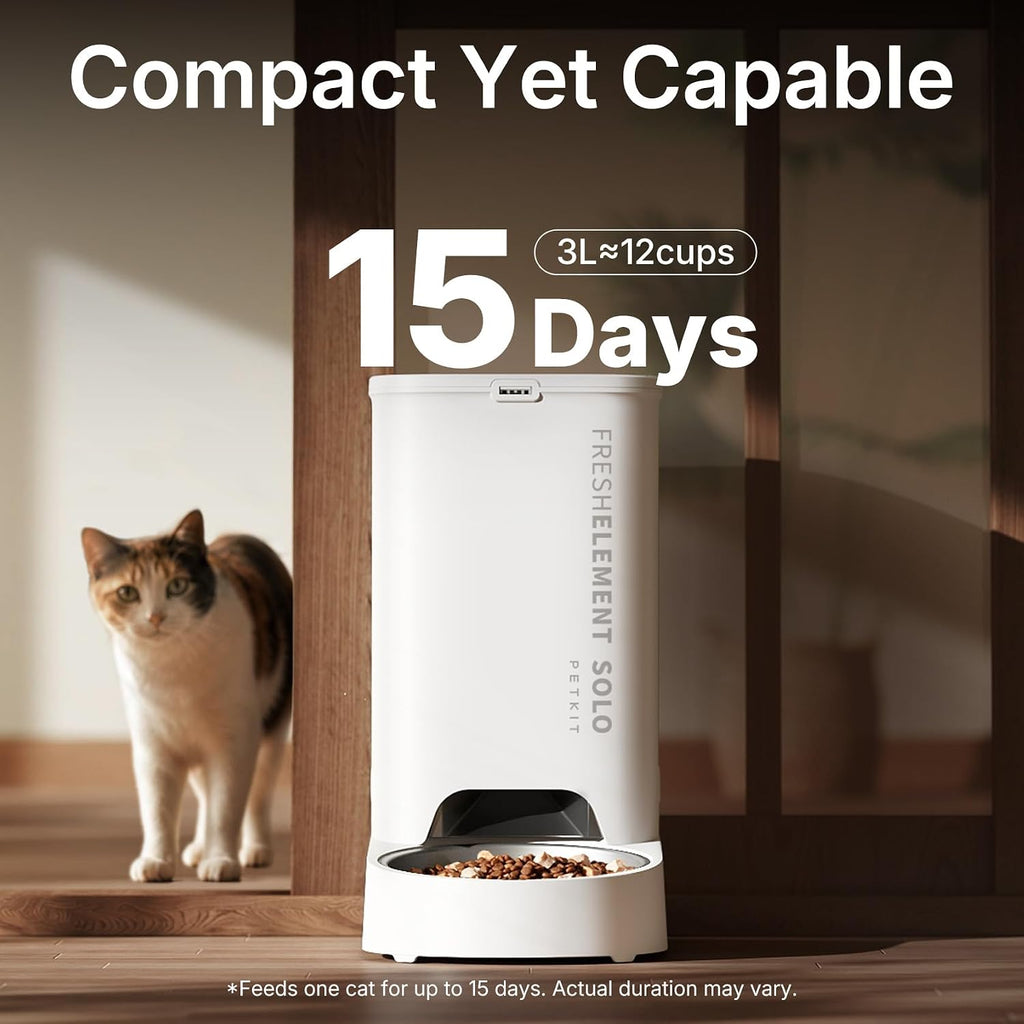 PETKIT Comedero Automático para Gatos, Comedero Automático para Perros WiFi 2.4G, Dispensador de Comida para Mascotas con Control de Aplicación y Sistema Triple Fresh-Lock, Hasta 10 Comidas al Día