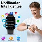 Reloj inteligente para hombre, pantalla curva AMOLED de 2.01 pulgadas, rastreador de fitness con respuesta/hacer llamadas, más de 100 modos deportivos, reloj de fitness con frecuencia cardíaca 24/7/monitor de sueño/podómetro, resistente al agua IP68, para