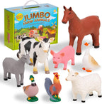Conjunto de 8 figuras de animales de granja jumbo de Learning Minds