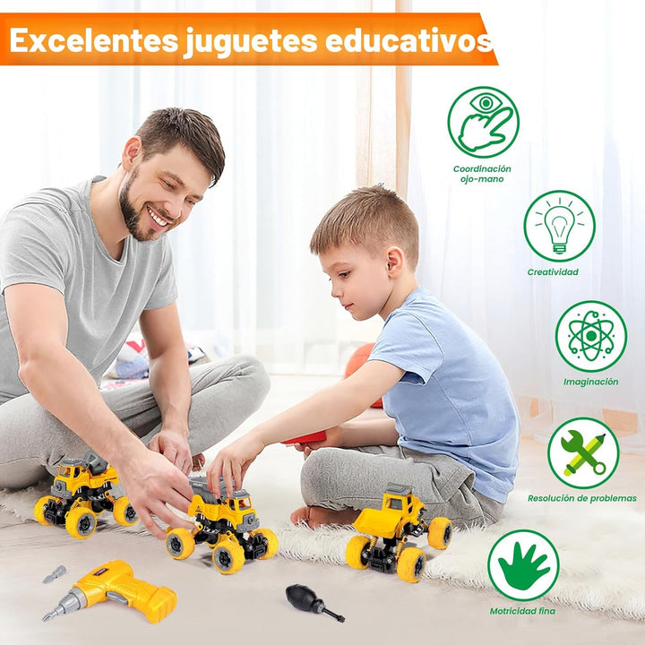 LUDILO 4 juguetes desmontables para niños de 4 años de edad, juguet...