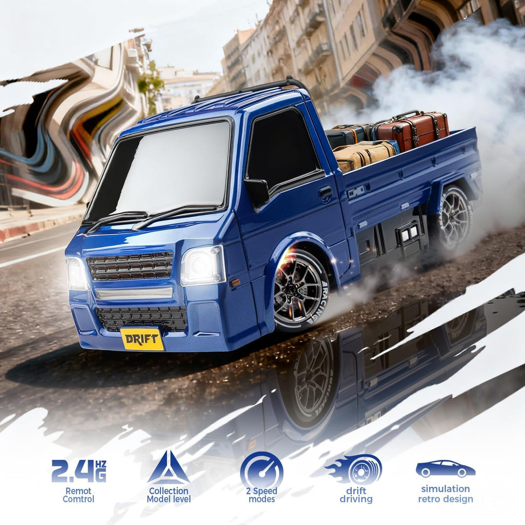 RC Drift Car, 1/24 4WD Bue Camioneta de deriva de estilo japonés