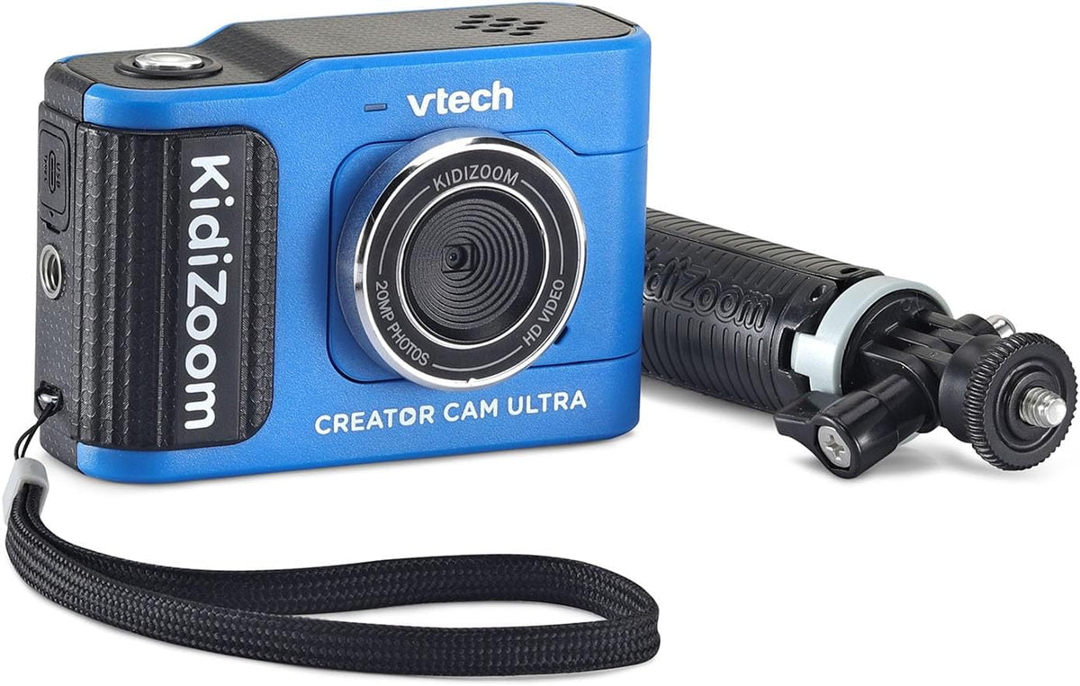 VTech KidiZoom Creator Cam Ultra - Cámara recargable con trípode, azul