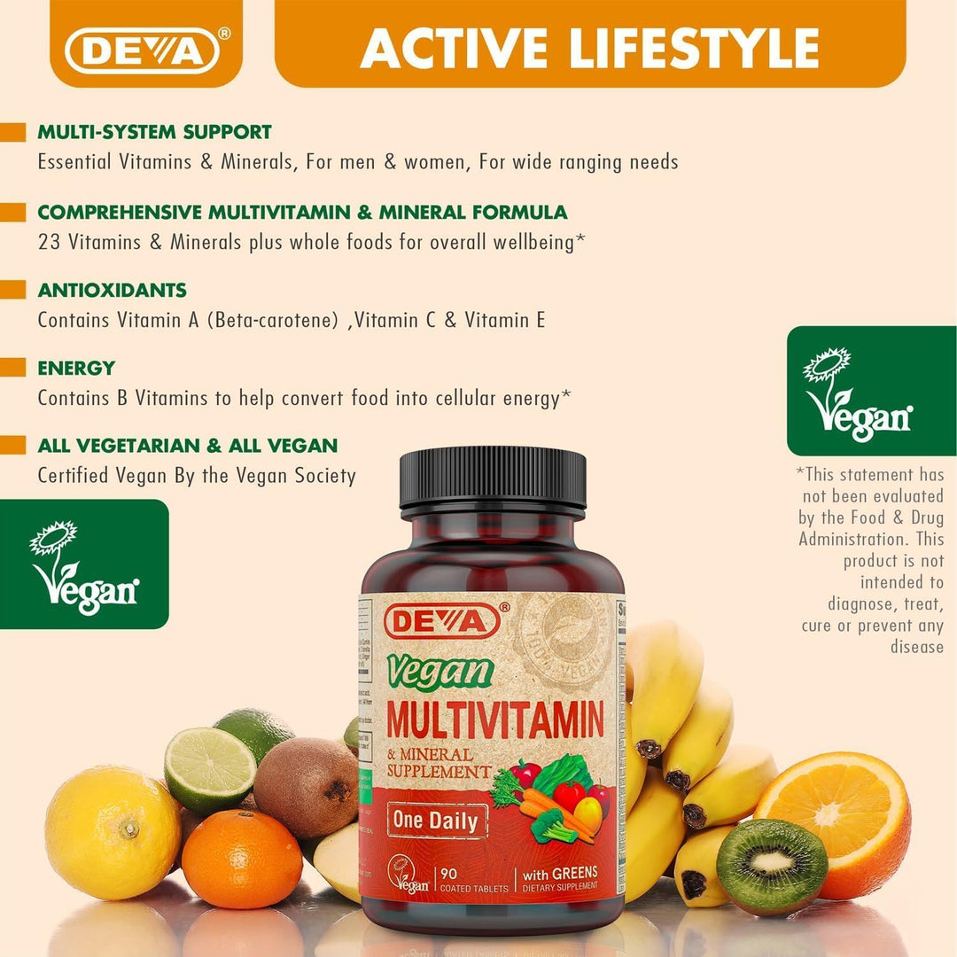 DEVA Suplemento multivitamínico y mineral vegano, fórmula vegana co...