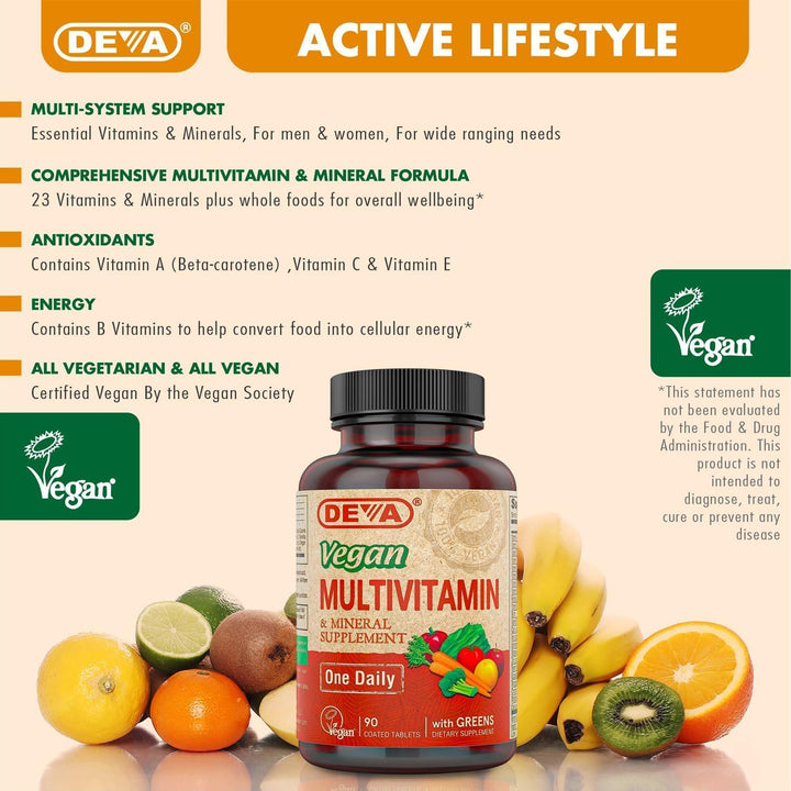DEVA Suplemento multivitamínico y mineral vegano, fórmula vegana co...