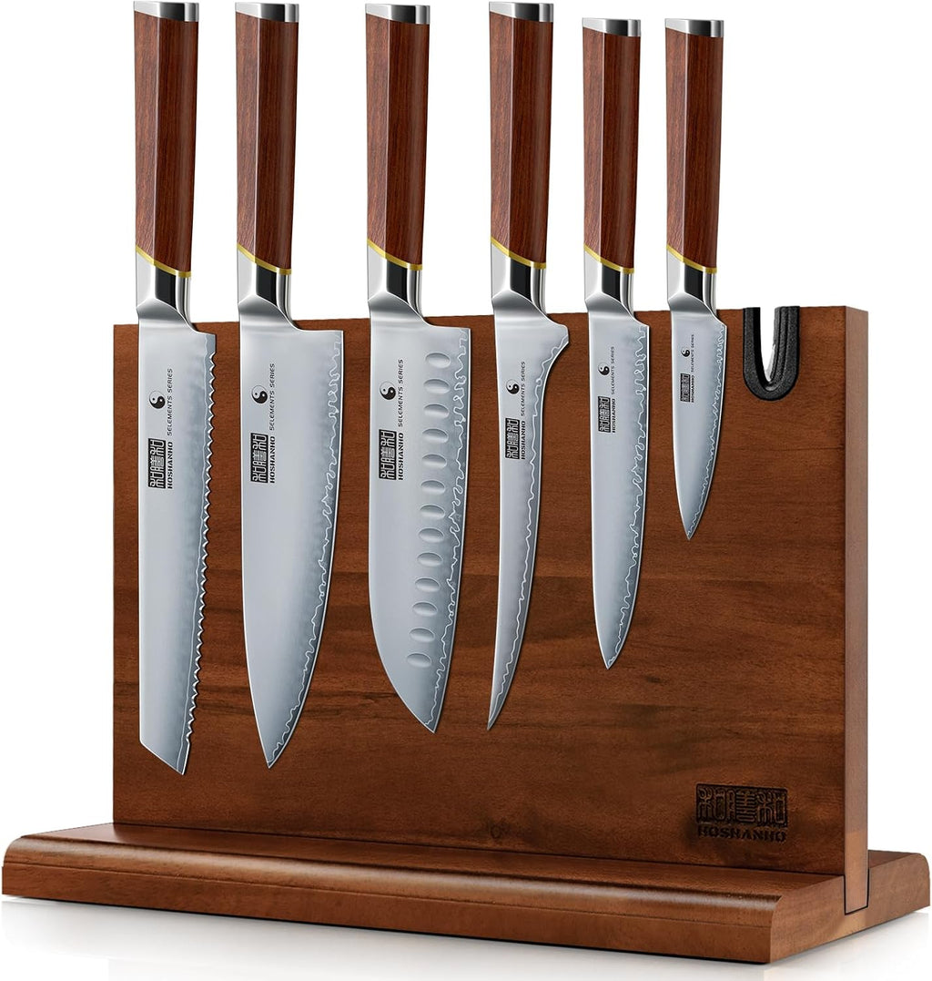 HOSHANHO Juego de cuchillos de cocina de 7 piezas, juego de bloques
