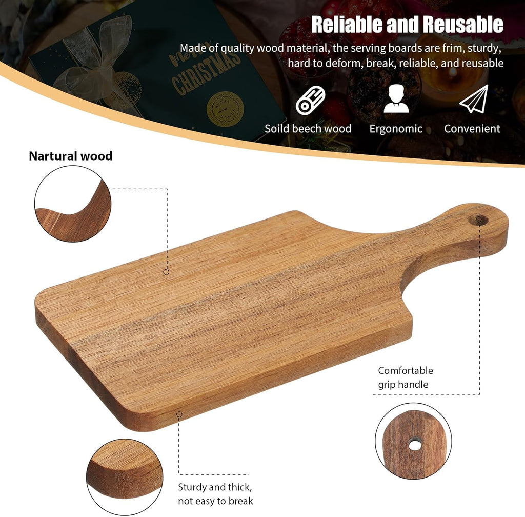 Tabla de cortar gruesa de 6 piezas, tablero de madera a granel para cortar servir embutidos material para grabado láser, día de la madre, boda, inauguración de la casa (Acacia)