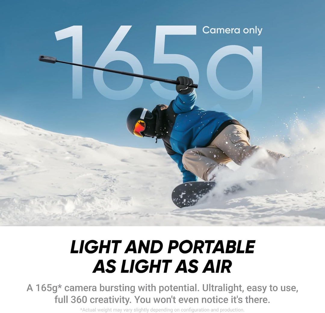 Insta360 X4 Air Paquete de snowboard - Cámara 8K 360 impermeable y...