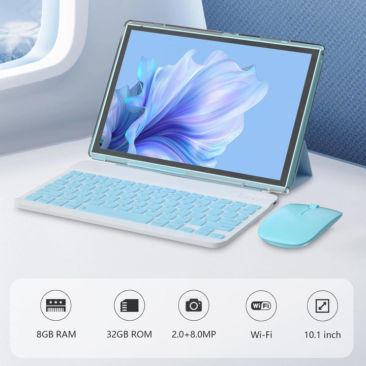 ATOZEE Tablet de 10 Pulgadas 2 en 1 Android 14 con Teclado Tabletas...