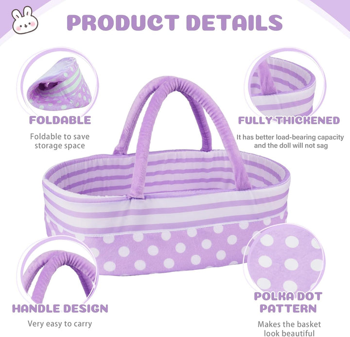 BABESIDE 8 piezas de ropa de muñeca Reborn con moisés para muñecas...